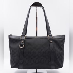 Gucci Black Monogram Tote Bag